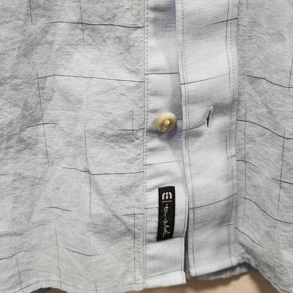 Travis Mathew Men's Blue Striped Light-Weight Short-Sleeved Button-up Shirt XL - Picture 5 of 5